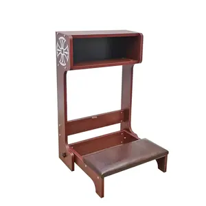 FixtureDisplays® 20 X 32 X 20" Prayer Bench, Padded Kneeler with Book Shelf, Sturdy Wood (MDF) Easy Fold-away Prayer Table Chair 10211