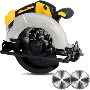 Cordless Brushless Circular Saw with 2 Blades, Heavy-Duty Circular Saw, Compact Design, No-Load Speed, 0-50° Bevel Cutting ,Electric Saw for Wood, Plastic, Metal