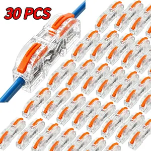 Ceiling Lights, Smart Home & DIY Wiring,No-Strip Lever Wire Connectors  1-Second Quick Connect Electrical Wire Connectors, Compact PA66 Reusable Terminal Blocks for Car Audio,