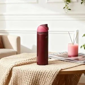Stylish Owala FreeSip 32oz Insulated Stainless Steel Water Bottle, Black Cherry, Leakproof Straw Drinkware, BPA-Free Vacuum Flask, for Beach & Outdoor Sports Use