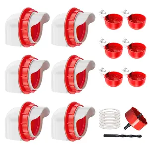 Chicken Feeder No Waste Automatic Poultry Feeder Ports Kit Chicken Feeders and Waterer Set