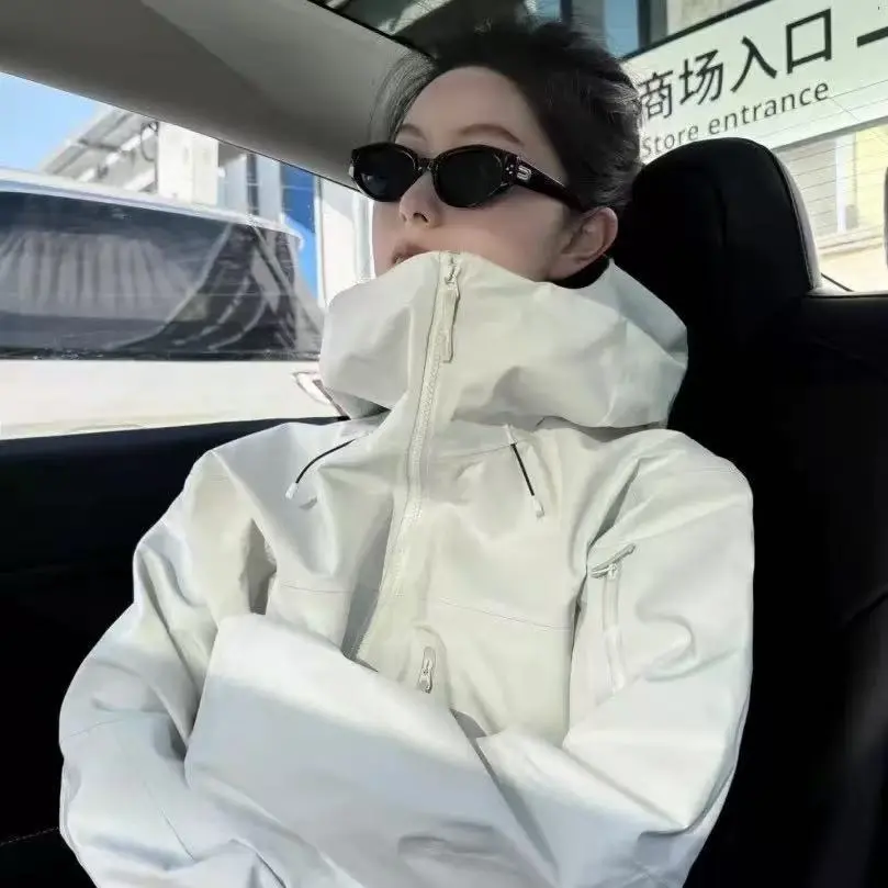 Men's and women's outdoor hardshell windproof and waterproof jacket, with down lining, workwear Men's and women's outdoor hardshell windproof and waterproof jacket, with down lining, workwear