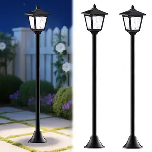 2 Pack 40" Solar Post Lights Outdoor, IP65 Waterproof LED Yard Lamps with Dusk to Dawn Sensor for Garden, Patio, Driveway & Pathway Christmas Decor
