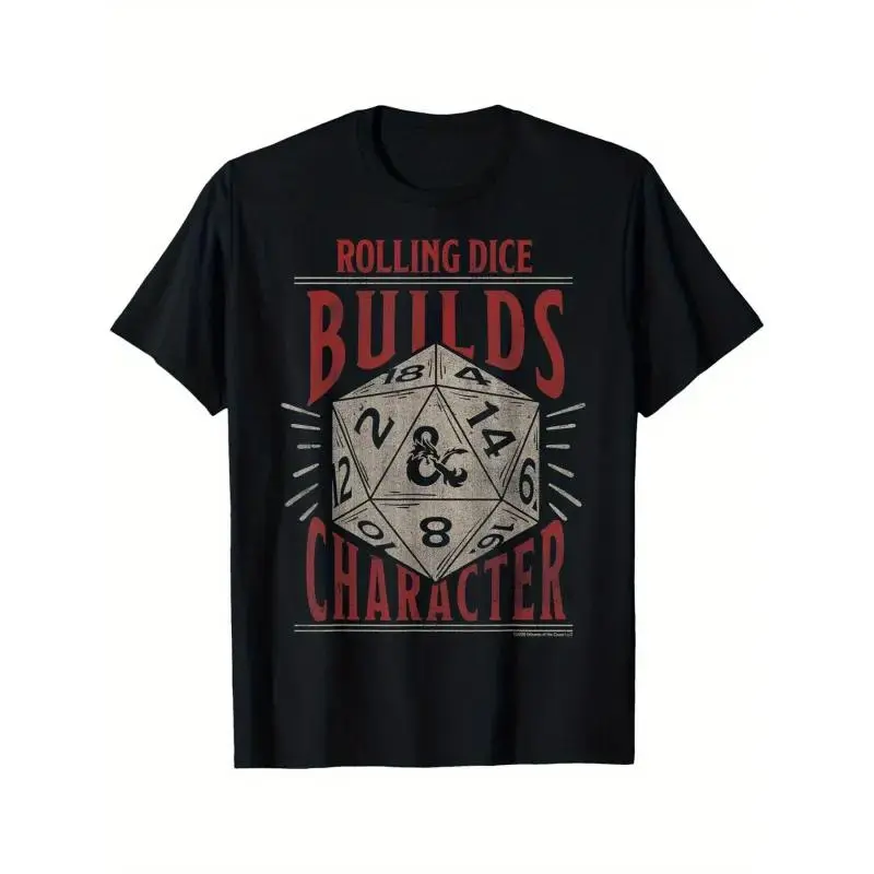 [Dungeons & Dragons T-Shirt] Dungeons & Dragons Rolling Dice Builds Character Short Sleeve T-Shirt