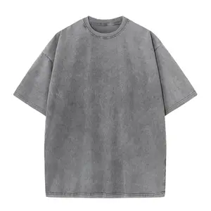 Men's Unisex Vintage Washed Distressed Crew Neck Short-Sleeve T-Shirt - Casual Loose Fit, Breathable Fabric, Double Stitching, Streetwear Casual Wear Top,summervibes