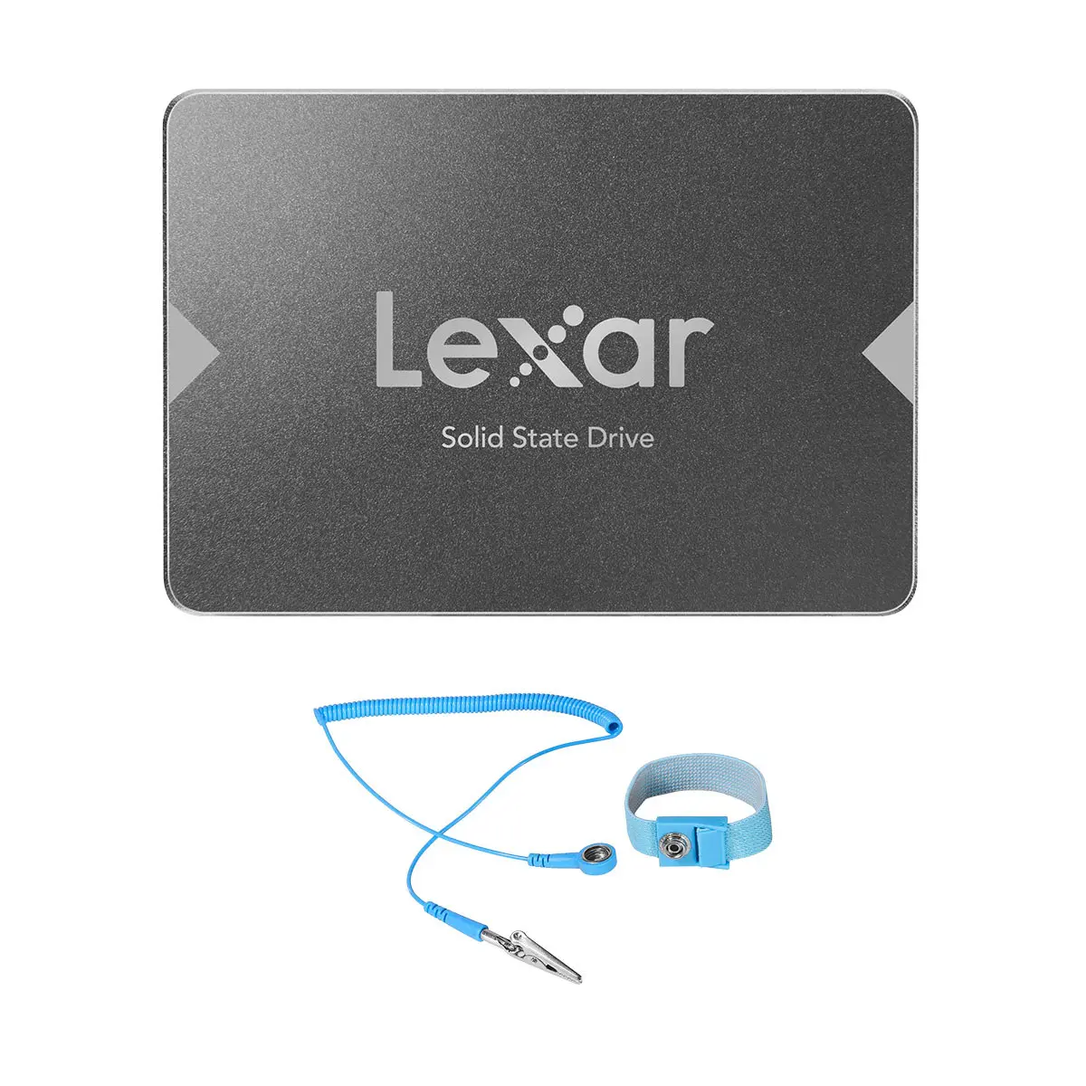 Lexar NS100 512GB SATA III 2.5" Internal SSD, Bundle with Green Extreme 6' Anti-Static Wrist Strap