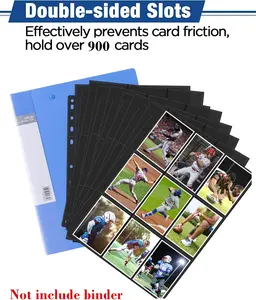 25 Pack 9 Pocket Page Protector, Trading Card Sleeves Pages Baseball for 3 Ring Binder, Sheets Standard Size Cards, Sport Game Business Cards