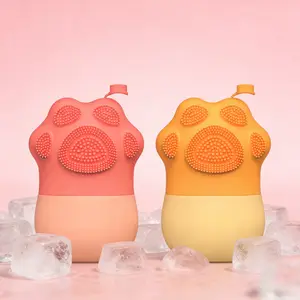 2pcs Silicone Facial Cold Gel Ice Cubes, Reusable Cute Cat Claw Face Ice Massager, Reduce Facial Swelling, Beauty Care Tool