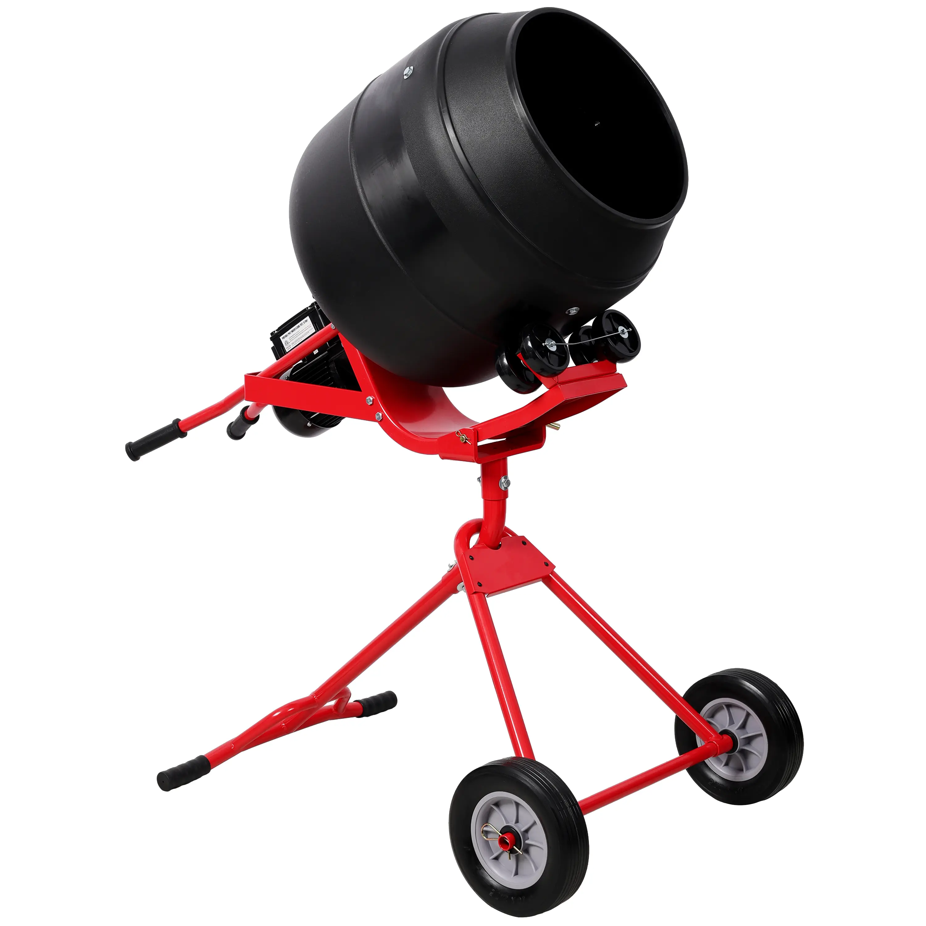 4.0 CUFT/110L Portable Electric Concrete Mixer, Heavy Duty Power Cement Mixing Machine for Mortar, Poly Drum 110V/60Hz ETL Certificated