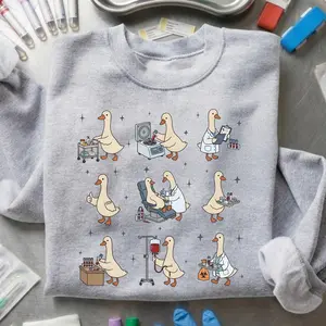Silly Goose Phlebotomist Sweatshirt, Funny Phlebotomy Week Gift, Medical Lab Tech Sweater, Gift For Her