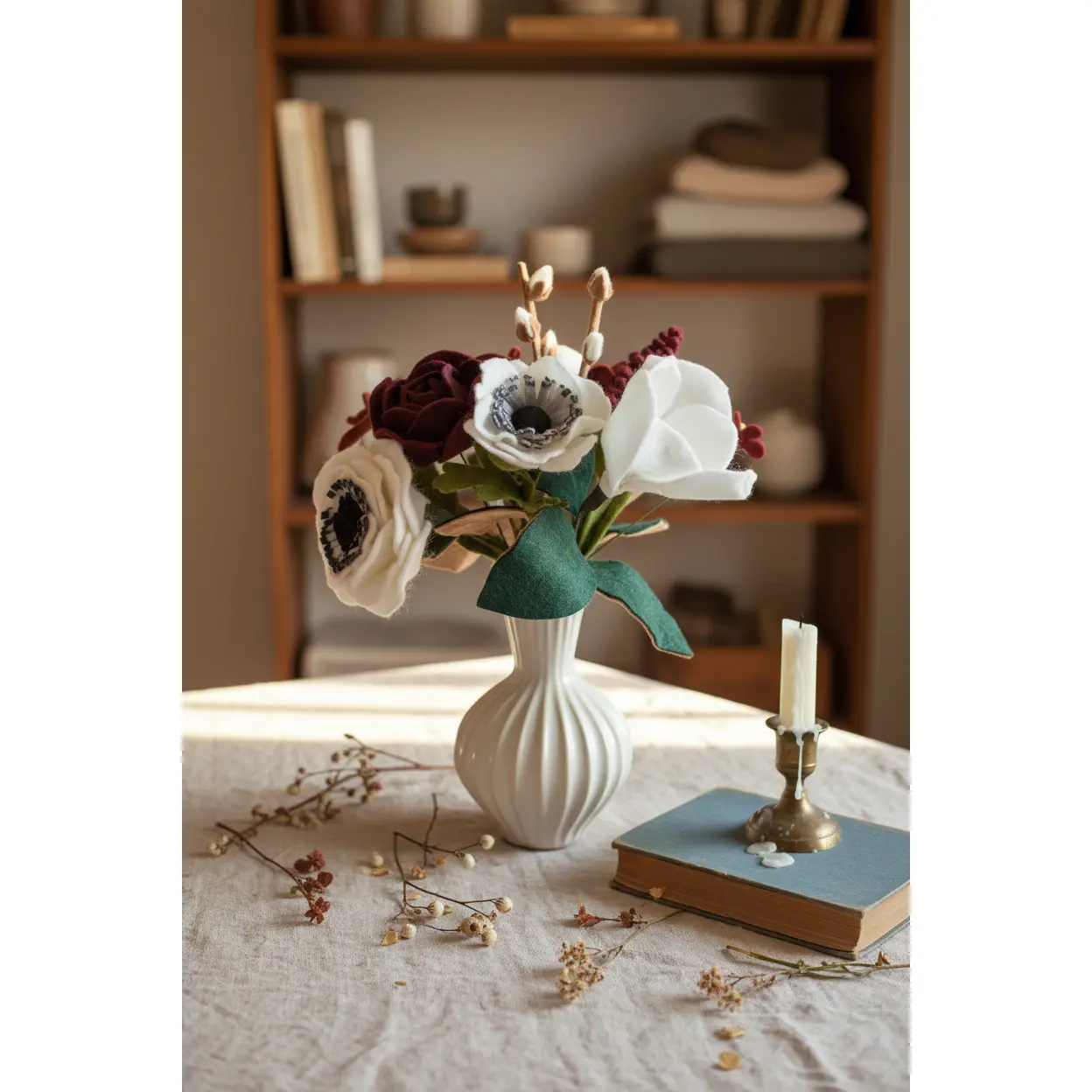 Deep Burgundy and White Bouquet