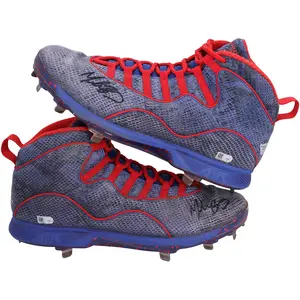 Mookie Betts Los Angeles Dodgers Autographed Game-Used Blue and Red Cleats from the 2021 MLB Season - Fanatics Authentic Certified