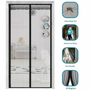 Magnetic Screen Door Mesh Curtain, Hands-Free Self Sealing Mosquito Net for Doors, Heavy Duty Bug Screen with Full Length Magnets, Pet & Kid Friendly, Easy Install 39x83 Inch