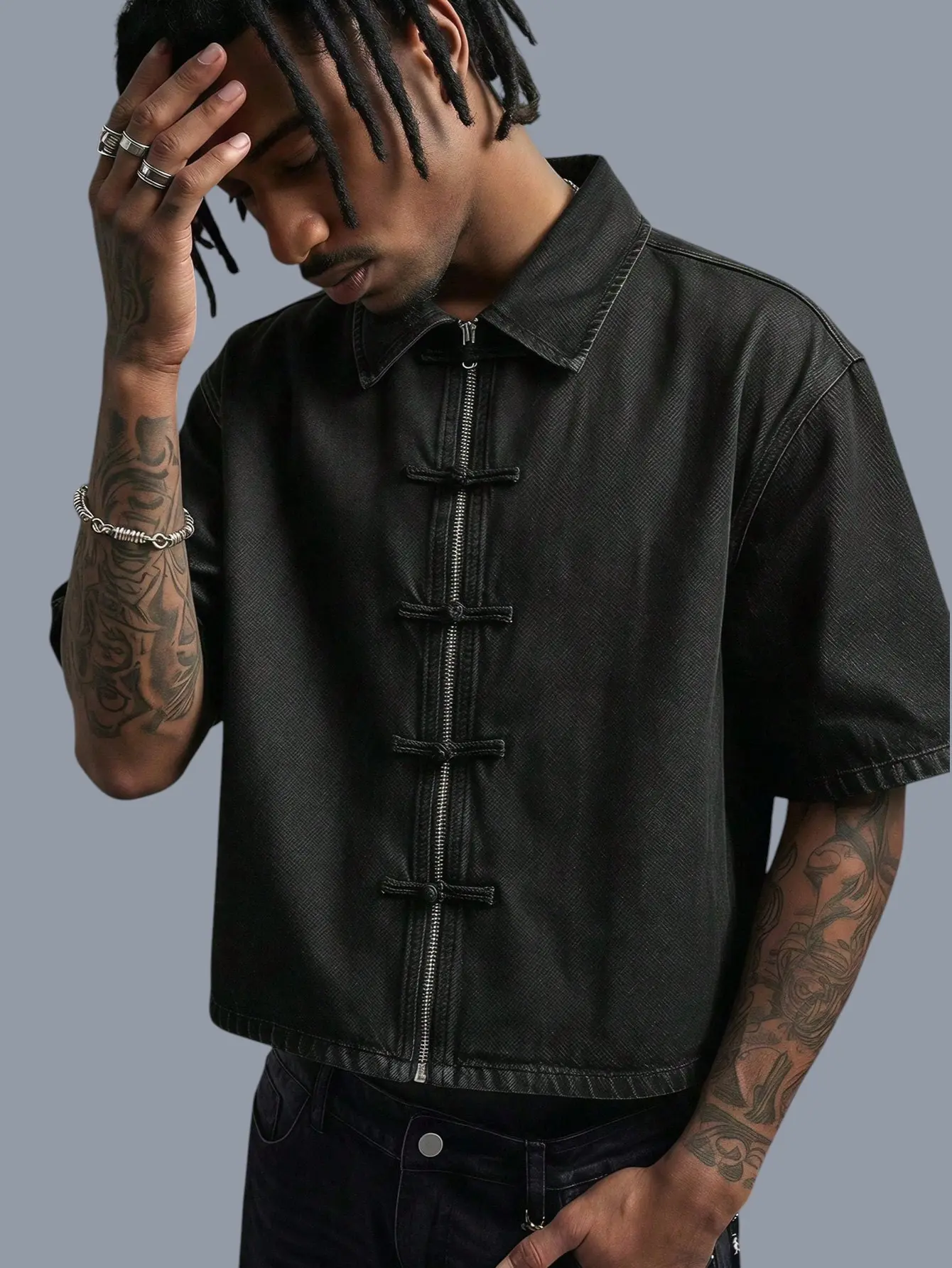 Y2k shirts - Men's Lightweight Short Sleeve Denim Zip Jacket Relaxed Casual Streetwear vacation clothing summer fits jean jacket tank tops for men vacation outfit t shirts men's graphic tees cotton graphic tees clothing for men y2k clothing y2k clothes