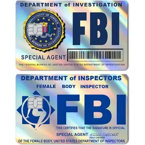(2 Units) Holographic Credit Card  - 3M Material Debit Card Sticker, , Durable & Easy to Apply, Multi-Design Personalised Cover (FBI Funny ID)