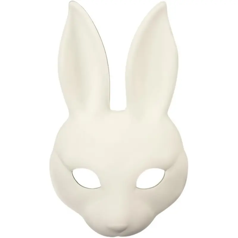 1Pc Durable Unisex Plastic Rabbit Face Mask - White, Multicolor, Lightweight, Comfortable, 10.2 x 6.7 inches DIY Adult Halloween Easter Masquerade Gatherings Cosplay Accessory (Festive & Party Supplies, Animals Themed), Accessories, Rabbits