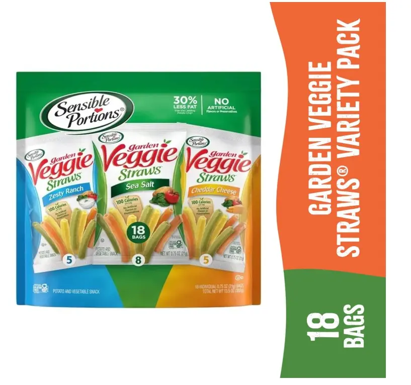 Sensible Portions Garden Veggie Snacks - Veggie Straws Variety Pack, 18ct Polybag
