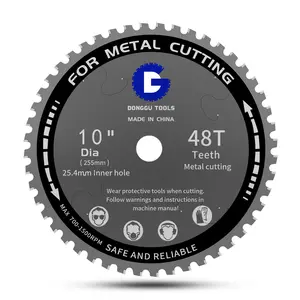 10 Inch 48T TCG Metal Steel Cutting Saw Blade, Cold Cut Circular Saw Blade, Cermet Thin Kerf Blade for Ferrous Metal, 1 Inch Arbor, 0.09 Inch Kerf, Long Life Clean Cut Metal Cutting Tool,Metal Cutting Blade、Circular Saw Blade、Ferrous Metal Cutting