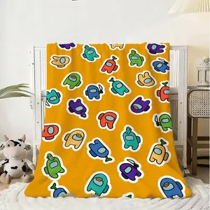 Game A-AMonG Us Throw Kid-Friendly Flannel Throw Blanket Soft Warm Anti-Static Washable All Season