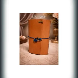 SPG Wave Pocket sized “Sapphire & Sage” natural leather journal