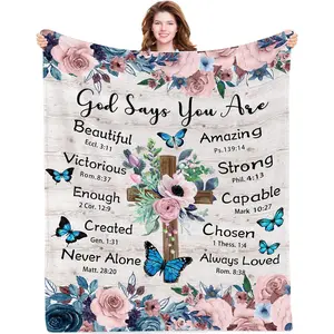 Christian Birthday Gifts Blankets for Women, Christian Gifts for Women,  Religious Gifts for Daughter, Inspirational Christian Blankets  for Chritsmas Thanksgiving 50x60in