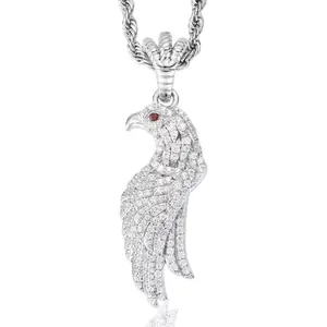 【#P750】Eagle Fashion Pendant UCCIYO S925 Sterling Silver Synthetic Moissanite Pendant Necklace for Women Men Hip Hop Jewelry Gift