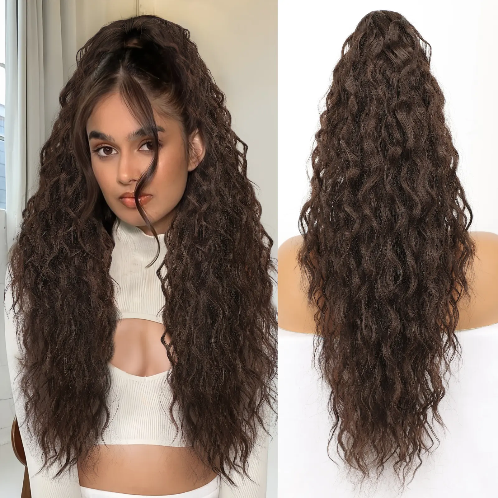 Dark Brown Claw clip Ponytail