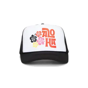 Friday Feelin Aloha Floral Hat in Black Unisex