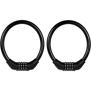 Bike Lock Cable, 4 Digit Security Resettable Combination Lock, Heavy Duty Anti Theft Bicycle Lock Chain, Combo Bike Locks, Portable Code Bicycle Cable Lock for Bike Motorcycle 16 inches 2 Pcs