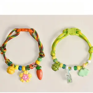New Style Soft Skin-Friendly Rope Collar for Dogs & Cats, No-Pull Anti-Lost Pet Necklace with Bell