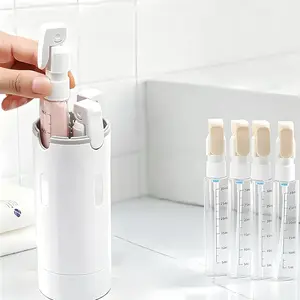 4-In-1 Refillable Leakproof Portable Travel Canister Dispenser Bottles, Multi-Compartment Toiletry Containers for Shampoo, Body Wash, Lotion, Conditioner, Ideal for Outdoor Trips & Daily Carry (Home, Party Gift Supplies)