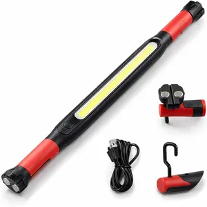 2026 Magnetic Rechargeable LED Work Light Bar, Under Hood Mechanic Light for Car Repair, Garage, Shop & Detailing, Portable Cordless Trouble Light with Strong Magnet & Hanging Hook (1 Pack)