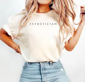 Women's Esthetician Short Sleeved T-SHIRT / Sweatshirt , New Cosmetologist short sleeved tshirt, Beautician , Esthetician Gift Cotton Fabric Drawstring