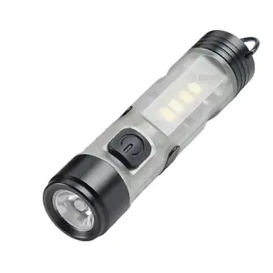 Pocket Rechargeable Flashlight EDC Flashlight, 300 Lumens, USB Type-C Interface, Keychain Light, Portable Small Mini LED Flashlight with Pocket Clip for Camping, Hiking and Emergencies Lighting Outdoor Great Christmas Gift