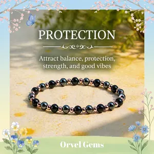 Triple Protection Bracelet – 3500 Gauss Hematite, Black Onyx & Copper Beads | Adjustable Unisex Energy Bracelet for Grounding & Protection