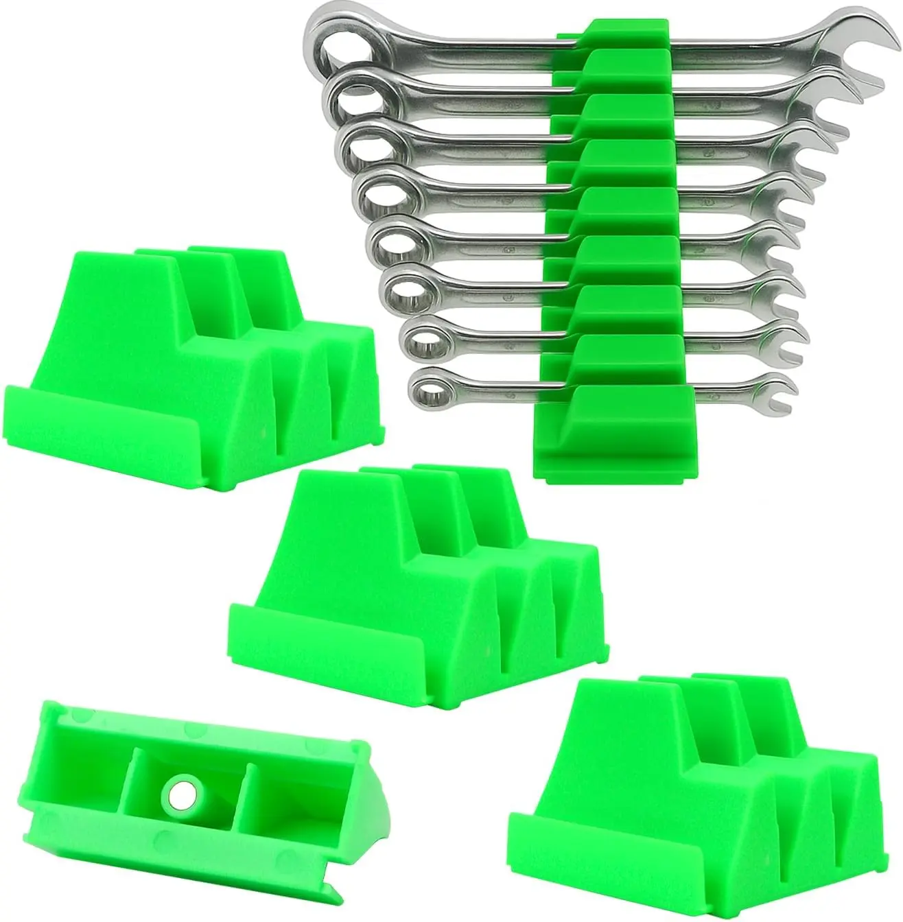 20Pcs Magnetic Wrench Organizer for Tool Box, Wrench Holder Set for 20 Wrenches, Drawer Storage Rack Perfect for Garage and Workshop, Gift for Father, Brother and Boyfriend, Professional Mechanics Men