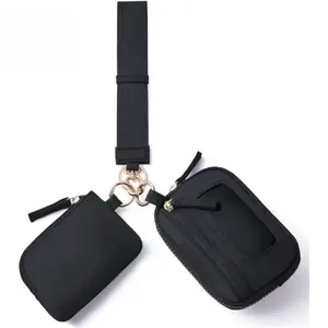 New Wristlet Coin Purse & Card Holder Keychain, 2-in-1 Ultra Lightweight Minimalist Design, Anti-Lost Card Case with Wrist Strap for Women, Portable Daily Use Accessory for Cash Cards Keys