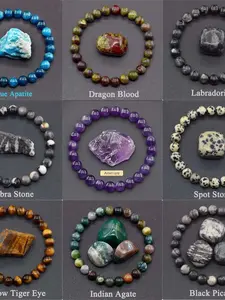 Unisex Casual Beaded Bracelet, Never Fades Beach Vacation Jewelry, Features and Marble Pattern Stone Beads, Perfect Graduation and Holiday Gift