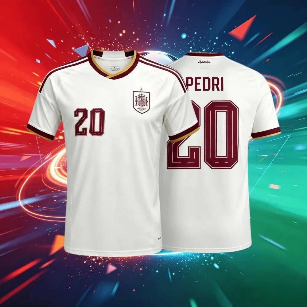 2026 Spain 19#Lamine Yamal and 20#Pedrl Short And Long Sleeve Soccer Jersey Fans Version Breathable