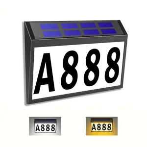 Solar Powered LED Address Sign Plaque, Waterproof LED Illuminated House Numbers for Outside, Yard/Mailbox/Front Door, Decor, Lighted House Number, Led Signs, Home Decor Products
