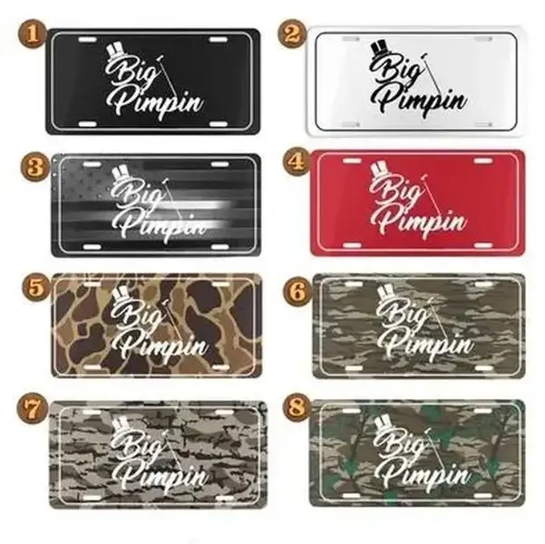 Big Pimpin License Plate, Funny Hip Hop Aluminum Vanity Plate for Car, Truck & SUV, Novelty Front Tag, 12x6 Inch