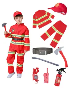 Kids' Firefighter Costume, Fireman Role Play Suit for Children, Safe & Durable Design, Perfect Gift for Birthdays & Festivals