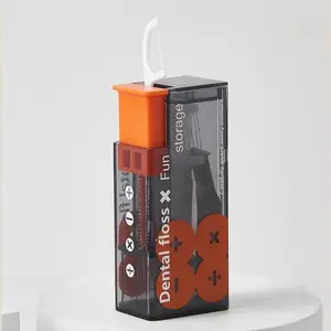 Mini Floss Box Portable Automatic Pop-Up Toothpick Holder Disposable Travel Case for Cleaning Gaps, Convenient Dental Care Accessory