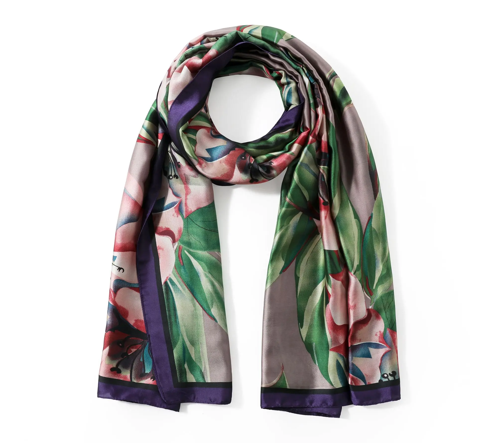 Youzey Wild Bloom Faux Silk Women's Scarf 35" x 70" Youzey Wild Bloom Faux Silk Women's Scarf 35" x 70"