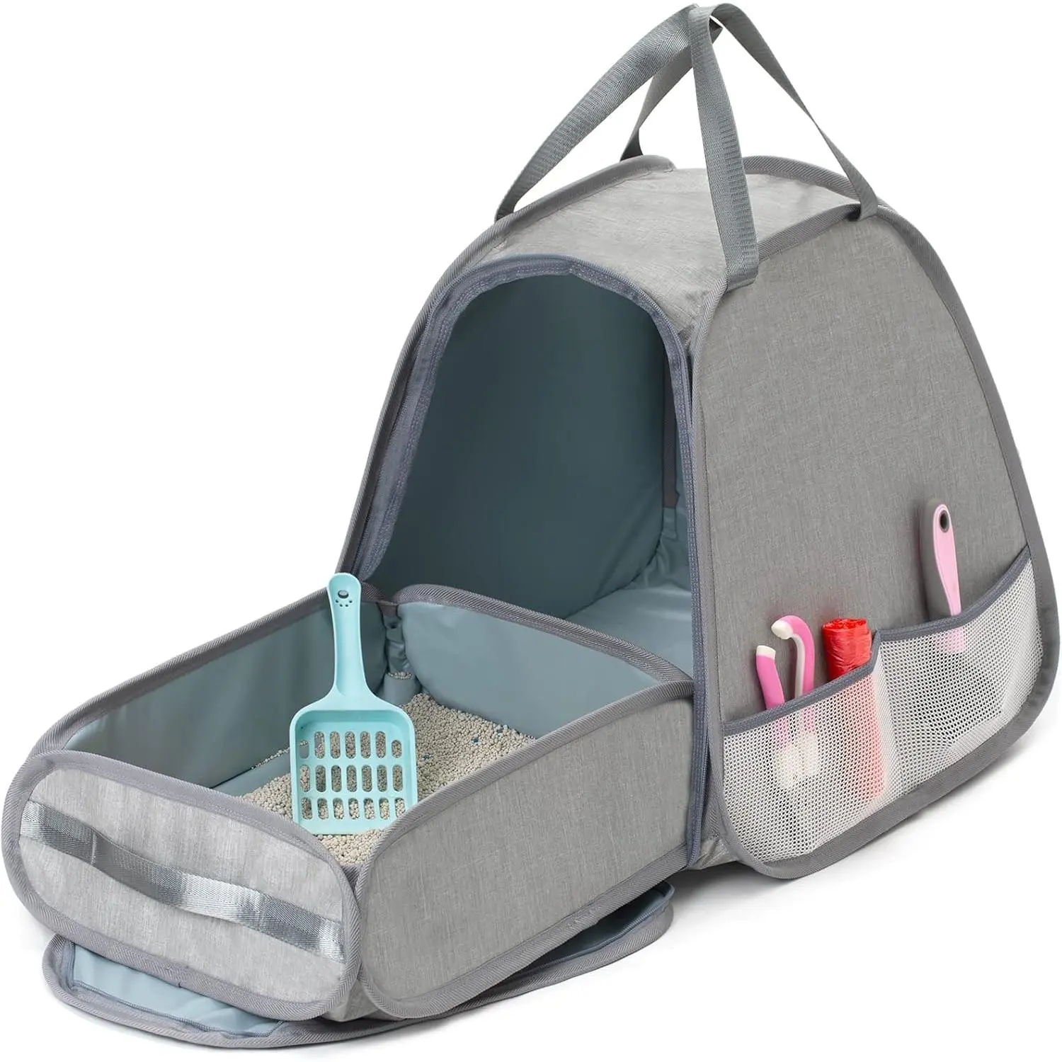 Collapsible Portable  Litter Box Standard for Travel Light Weight Leak-Proof,Sturdy, Litter Scatter Design Easy to Clean, Collapsible Travel Puppy Carrier,Portable  Playpen