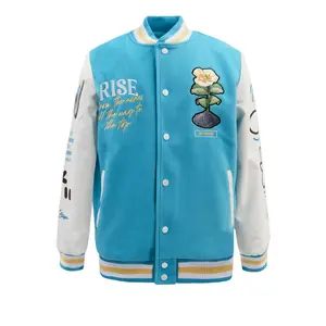 Men's Rise Again Embroidered Melton Varsity Jacket