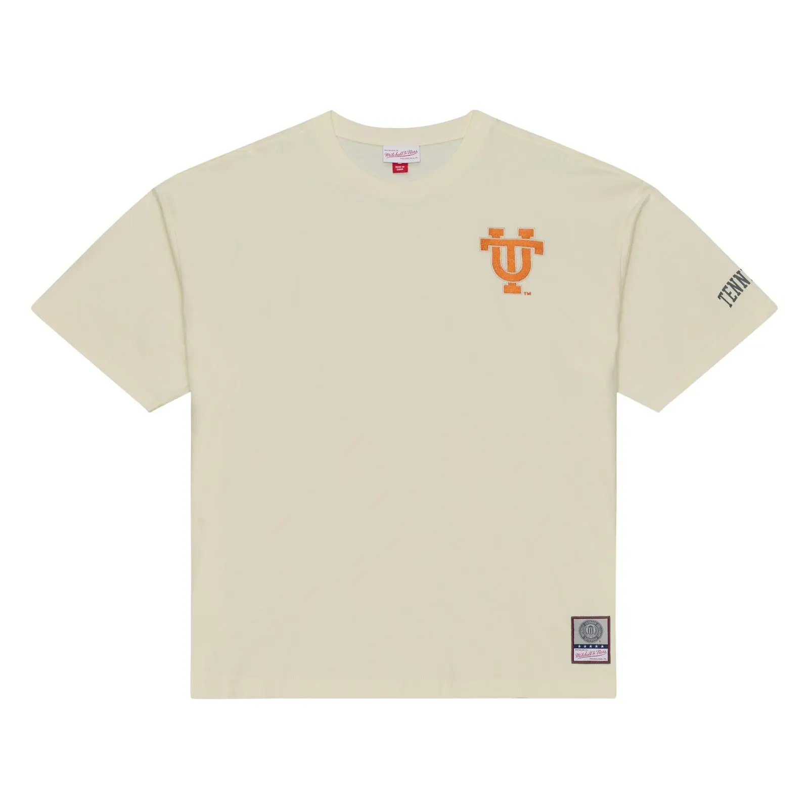 Tennessee Volunteers Cream Heritage Hues Oversized T-Shirt NCAA Throwback Tee Graphic Vintage Fan Gear Mitchell & Ness
