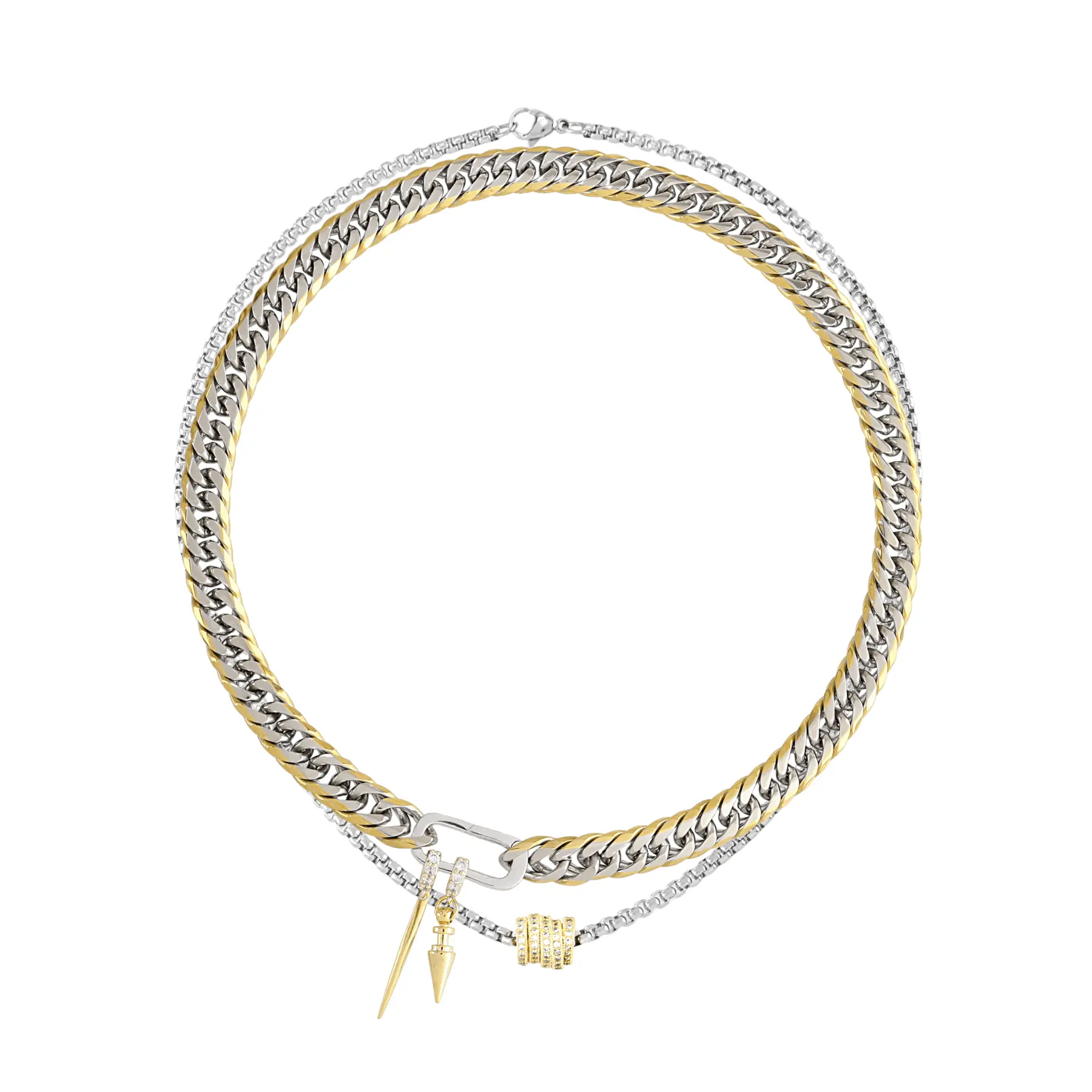 JUST CLICK NUT LAYERED NECKLACE SET