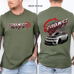 Project SRT Hellcat Power T-Shirt, Mopar Fan Racing Tee, Dodge Charger Muscle Car Graphic Shirt