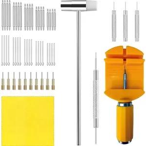 Watch Link Removal Kit, Watch Repair Kit Repair Tools & Kits, Watch Band Adjustment Strap Pin  Kit, Watch Chain Sizing Bracelet Adjuster Resizing Tool with Pins, Spring Bar Tool, Hammer